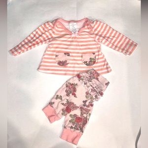 Laura Ashley Floral Long Sleeve Set 3-6m